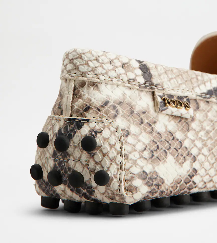Tod's Snake-effect Leather Driving Loafers In Multi