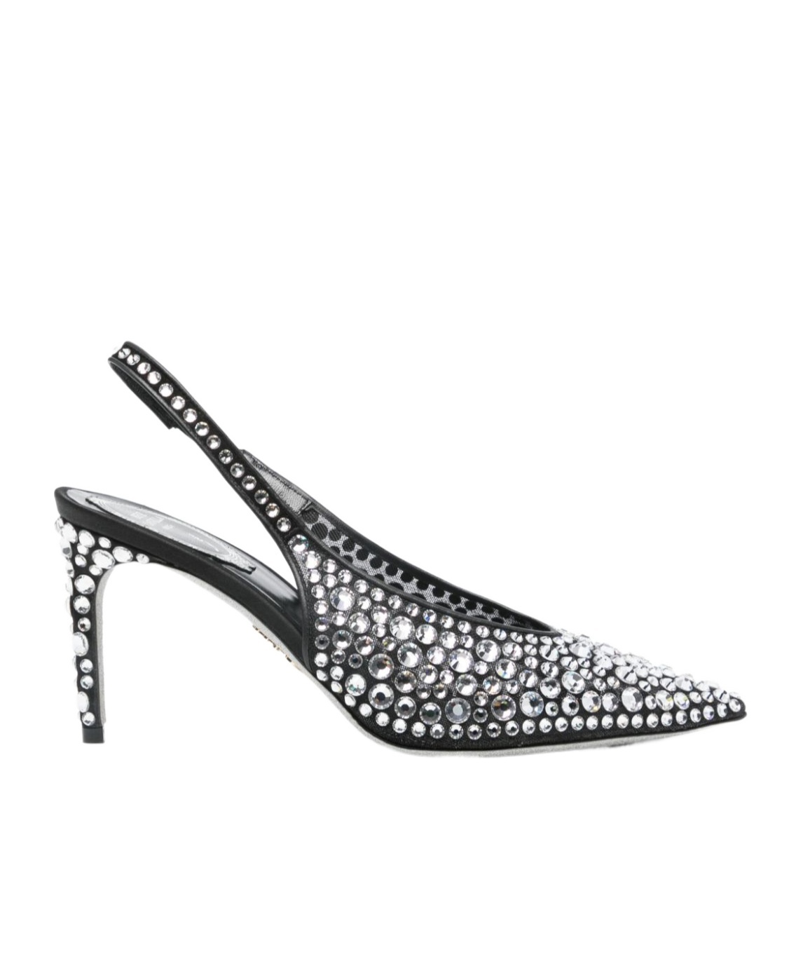 René Caovilla Rene Caovilla Gilda 80 Crystal Slingback In Black