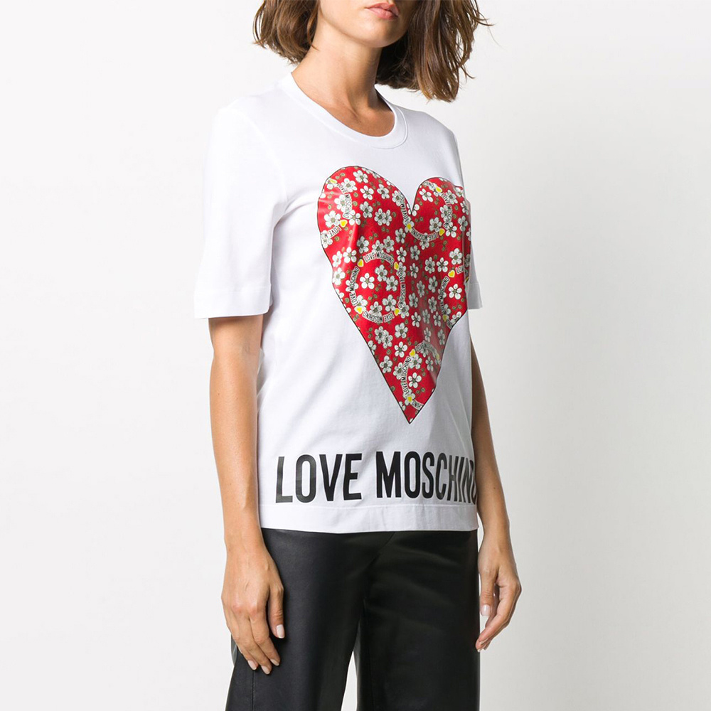 Moschino T-shirt With Round Neck And Short Sleeves In Red