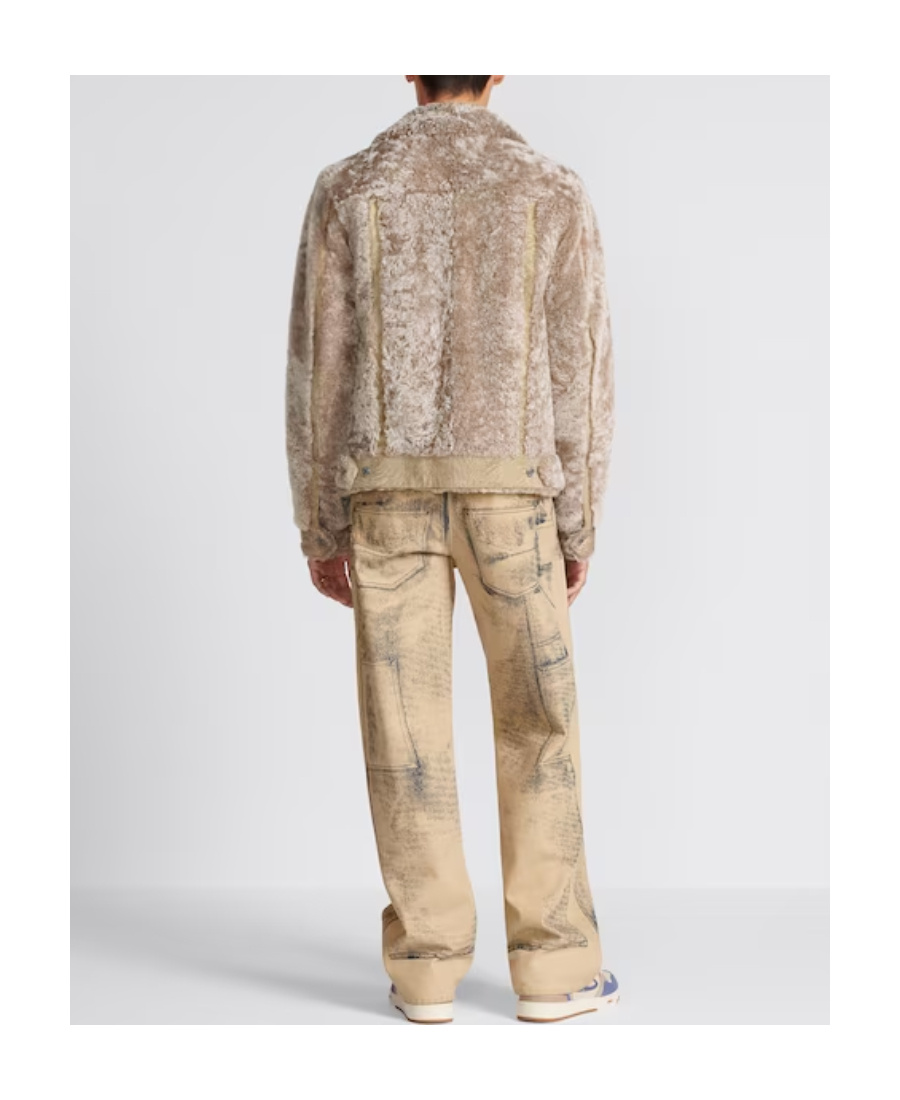 Dior Tooling Effect Printed Jeans In Nude