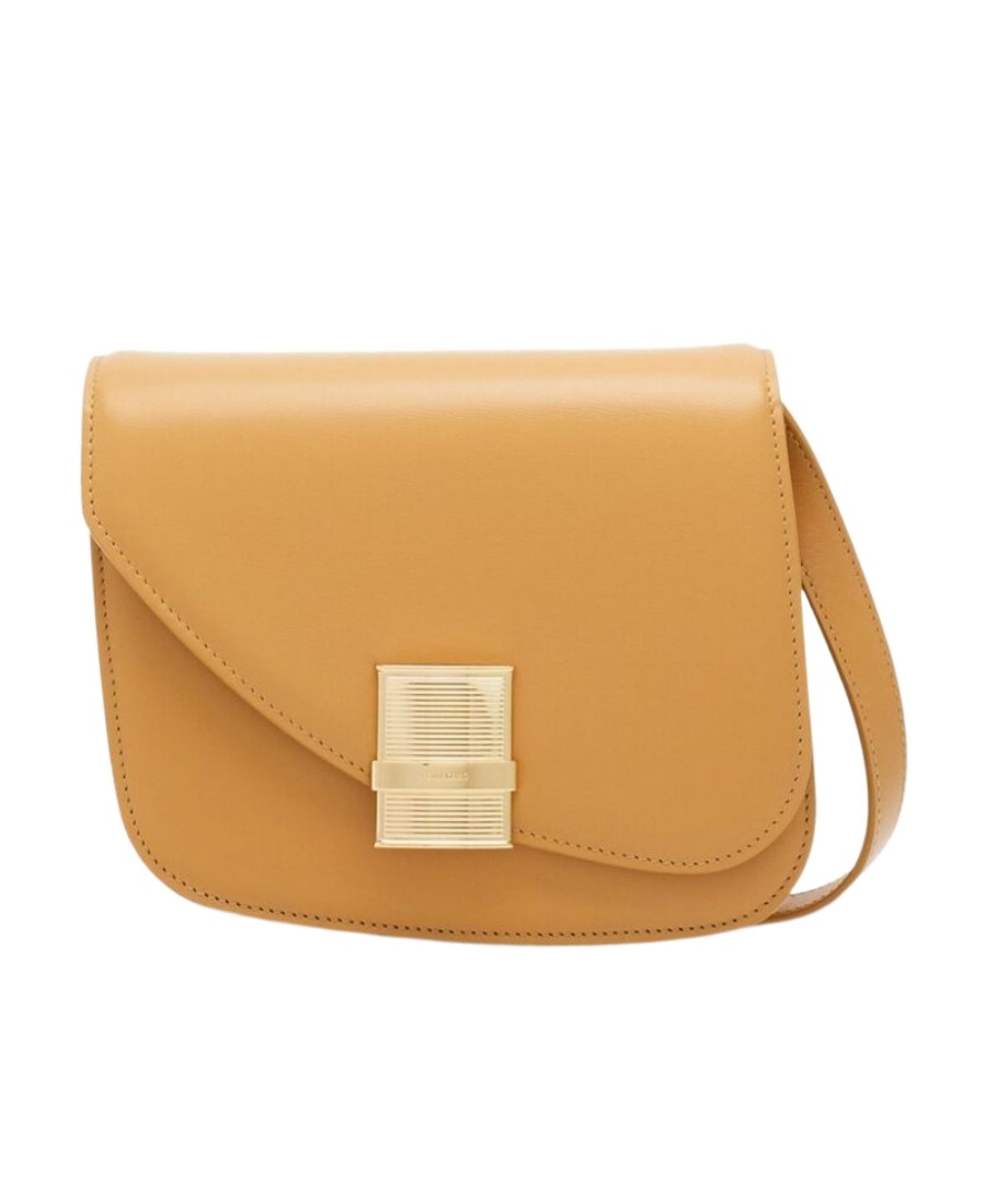 Ferragamo Fiamma Beige Crossbody Bag For Women In Brown