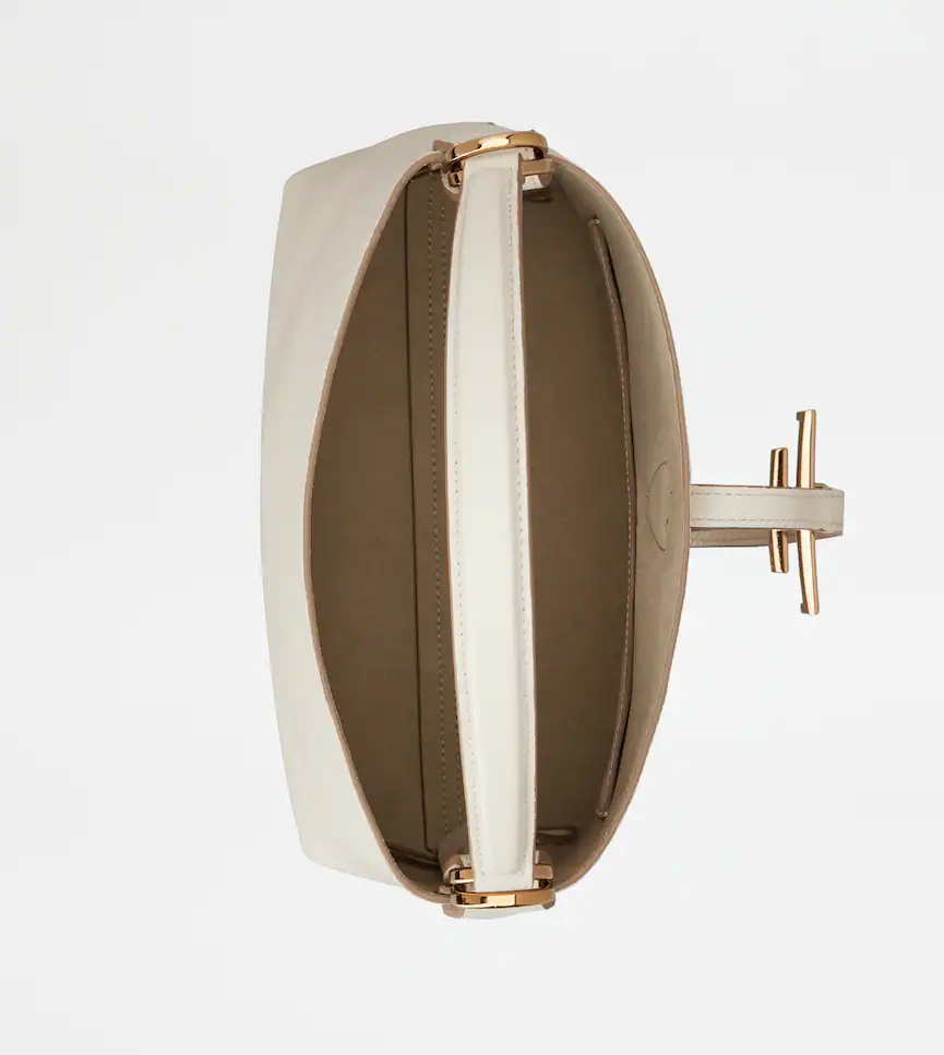 Tod's Mini T Timeless Leather Bucket  Bag In White