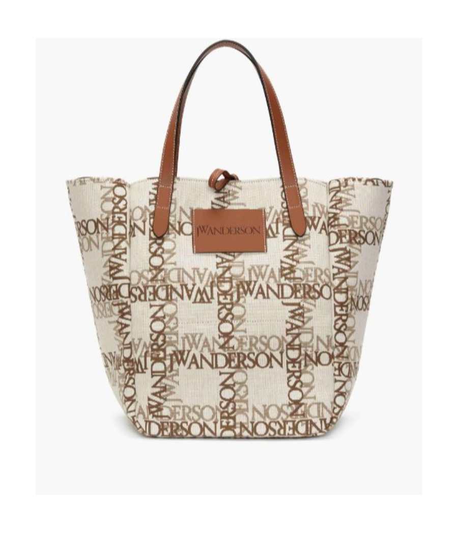 Jw Anderson Embroidered-logo Tote Bag In Nude