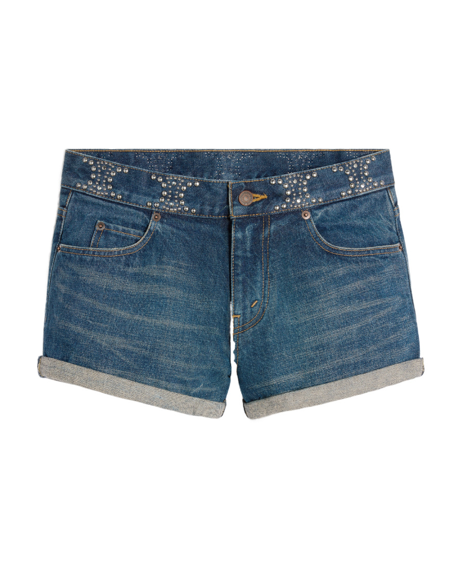 Celine Multi-pocket Denim Shorts In Blue