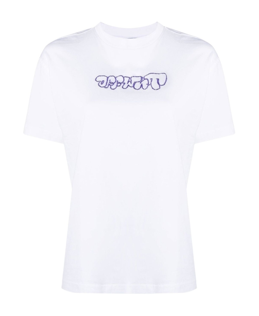 OFF-WHITE EMBR SKETCH ARROW CASUAL TEE WHITE PURPL