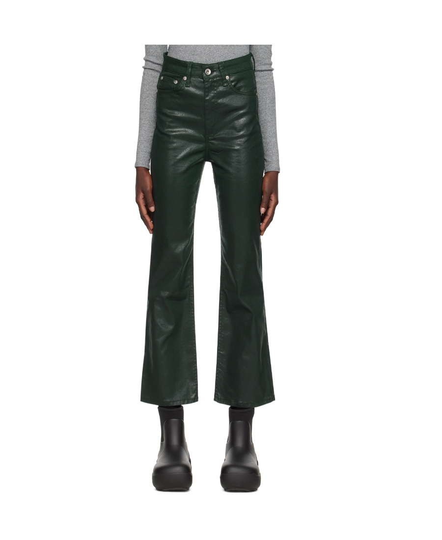 Rag & Bone Logo-coated Jeans In Green