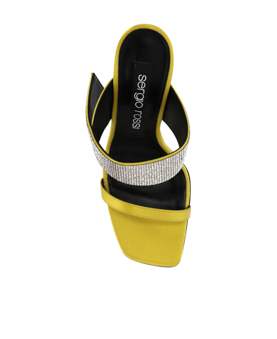 Shop Sergio Rossi Paris Open Toe Satin Mules In Gray