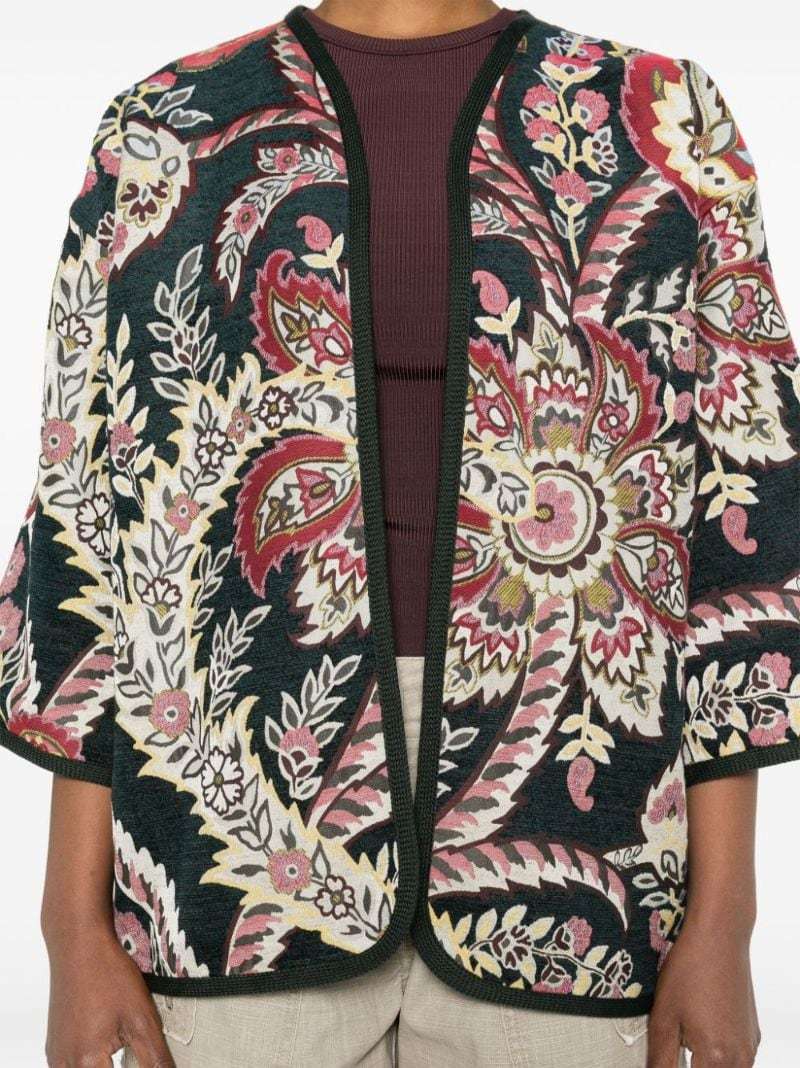 Shop Etro Patterned-jacquard Brocade Jacket In Black