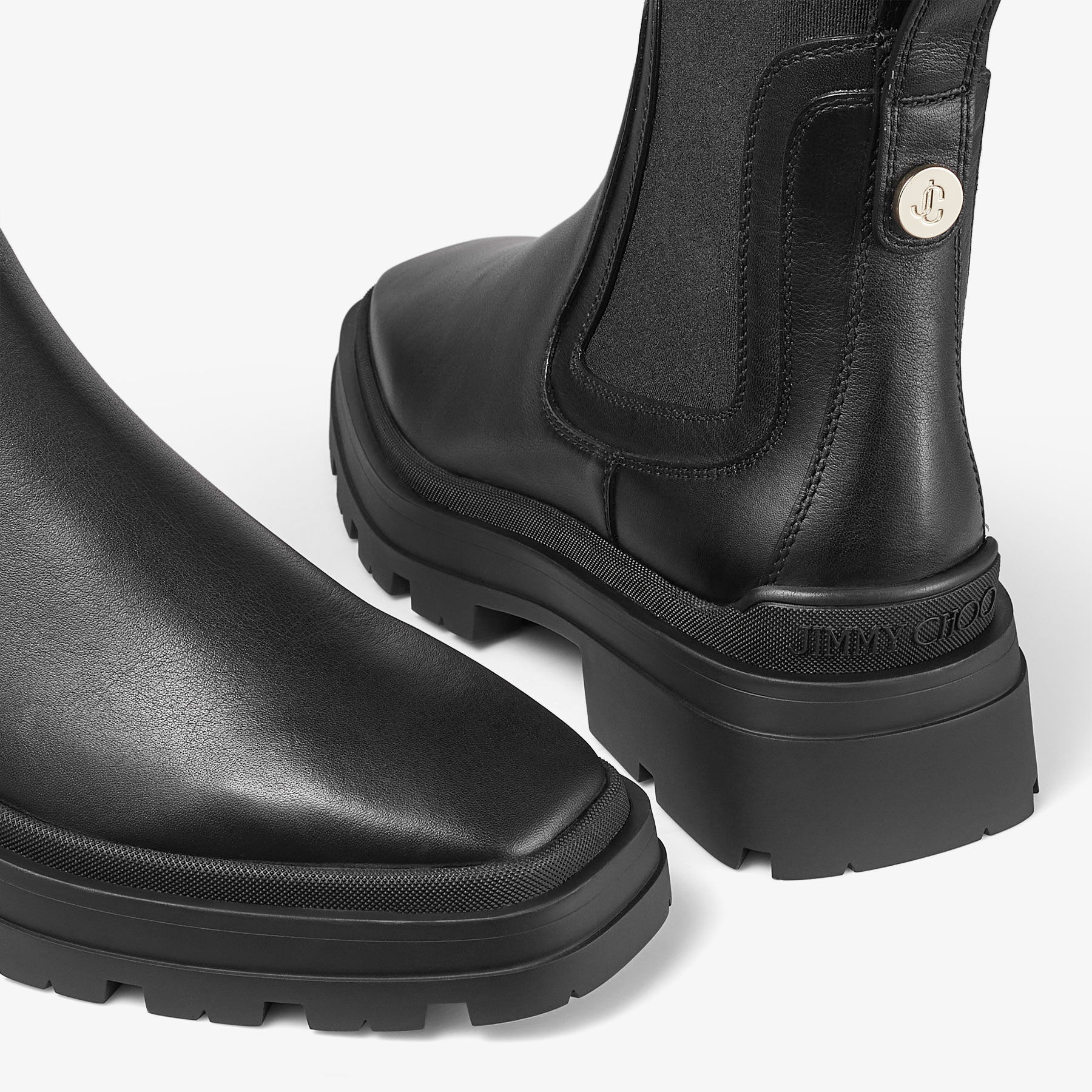 Shop Jimmy Choo Square-headed Short Boots In Black