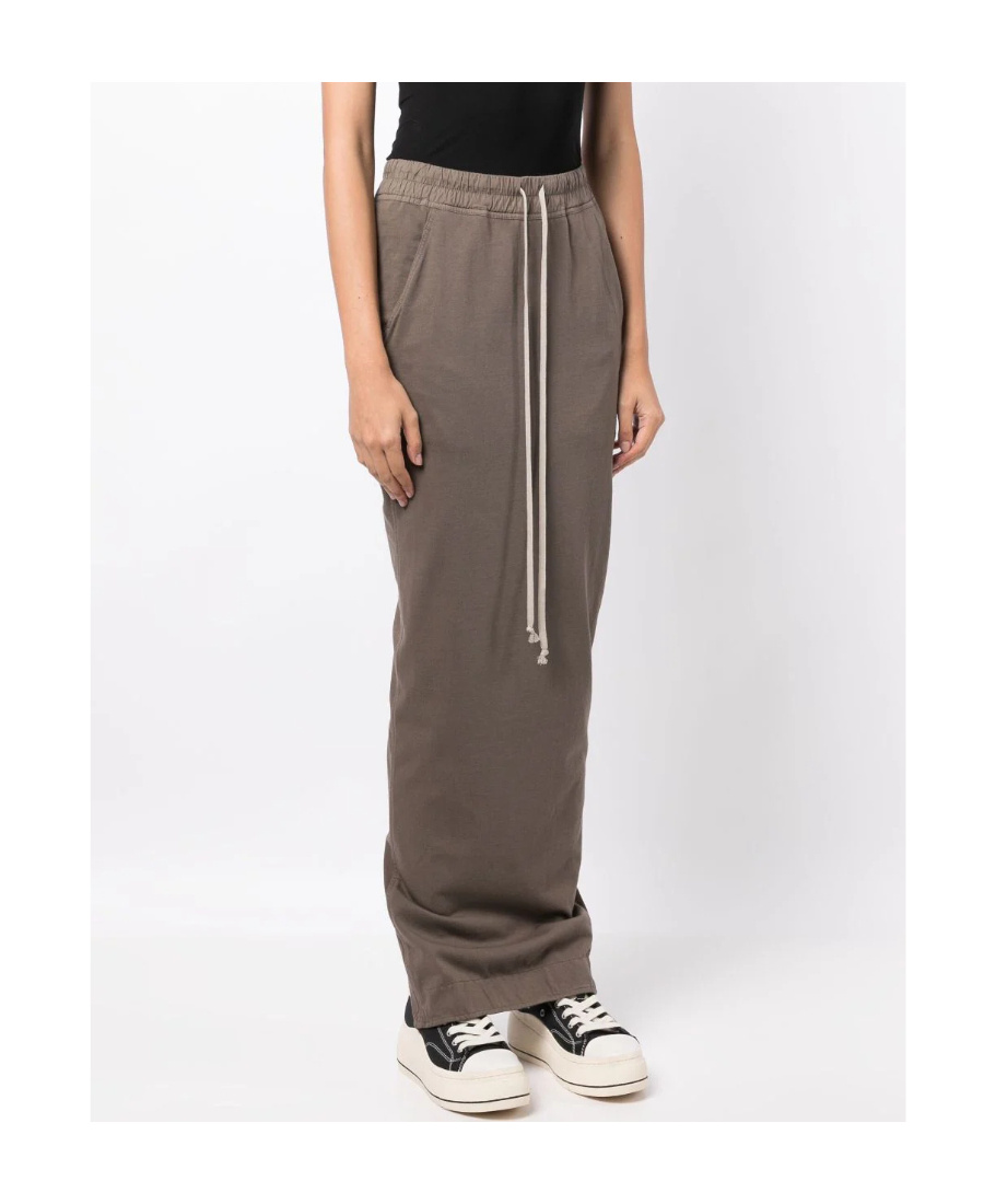 Rick Owens Drkshdw Luxor Pillar Cotton Maxi Skirt In Gray