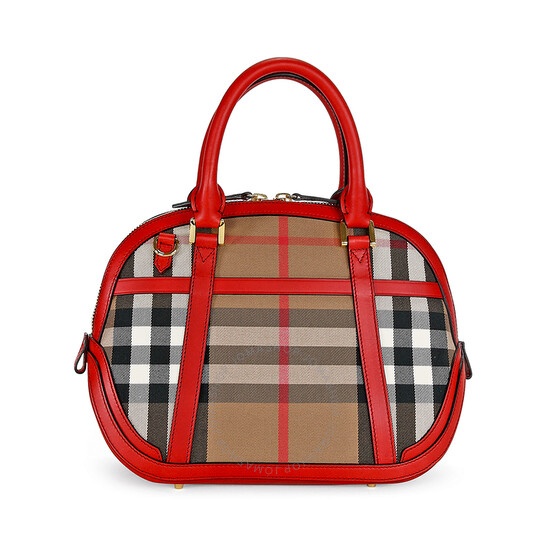 Burberry Checkered Handbag In Red
