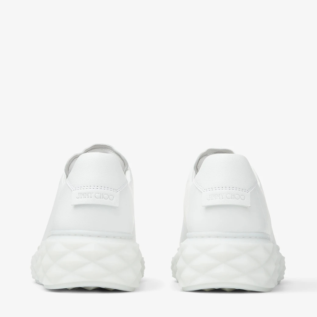 Jimmy Choo Diamond Light/f Leather Sneakers In White
