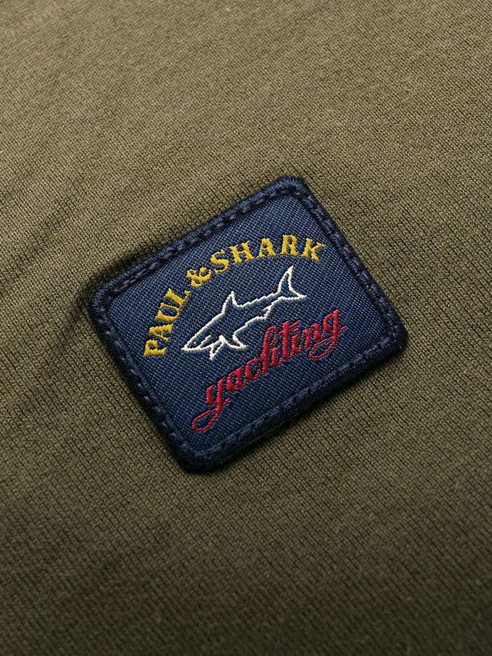 Paul & Shark Ribbed Crew-neck T-shirt In Cotton In Green