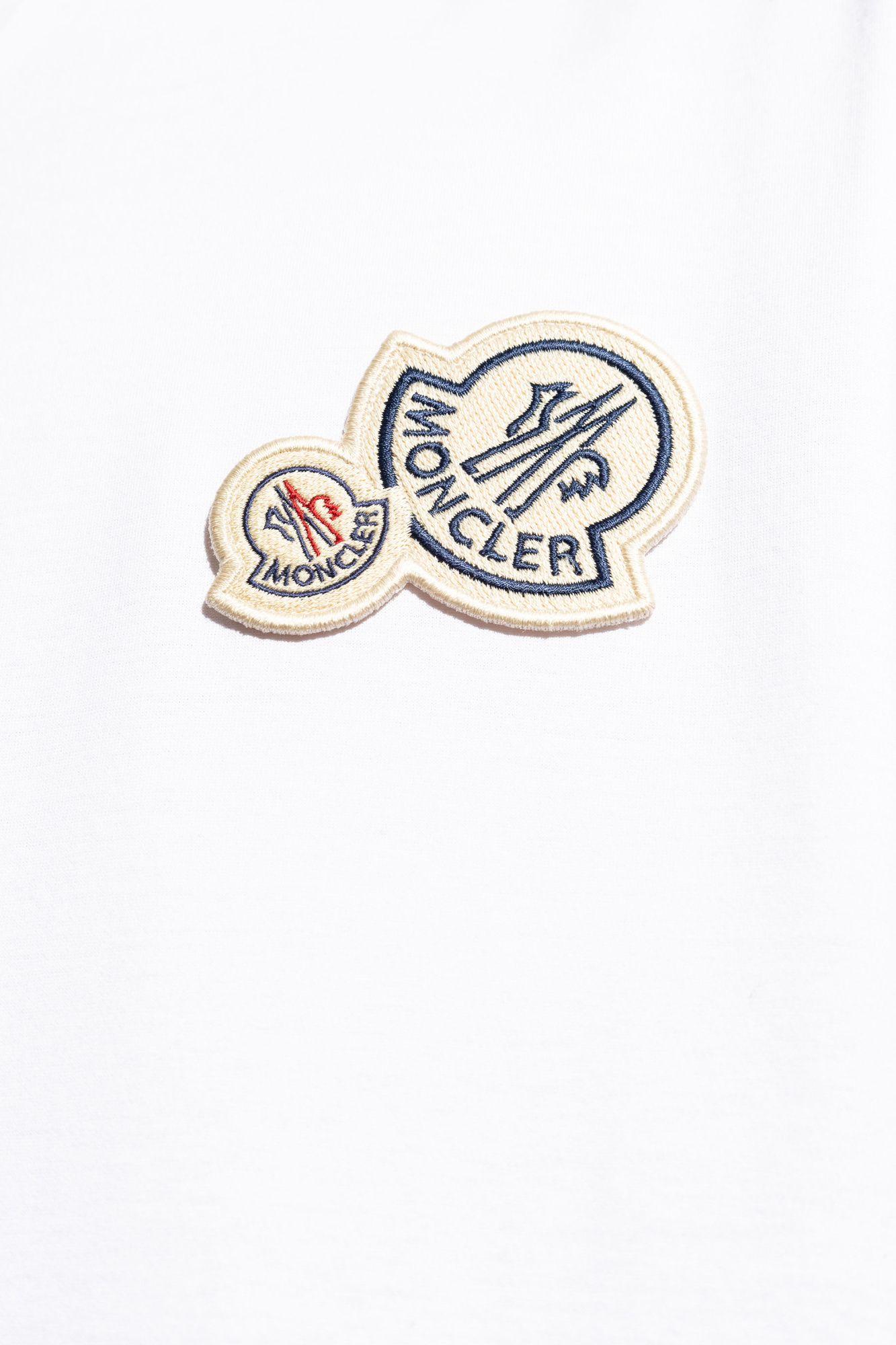 Moncler T-shirt With Double Logo Patches In White
