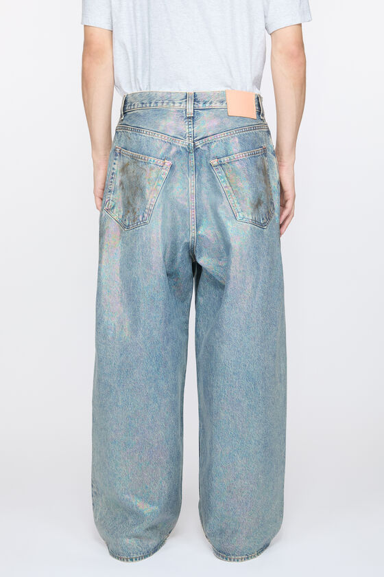 Acne Studios Stained-effect Wide-leg Jeans In Gray