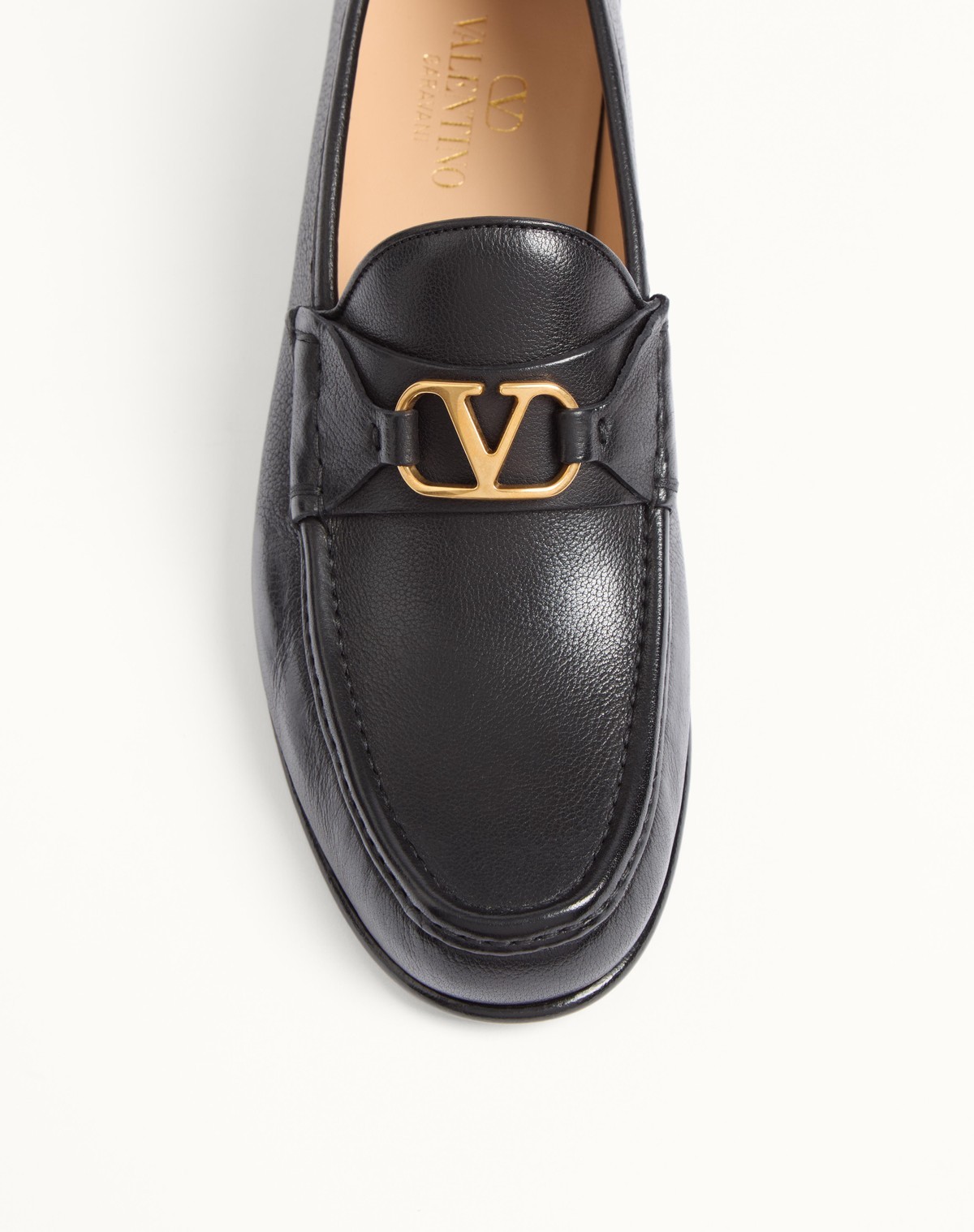 Valentino Garavani Vlogo Signature Loafer With Gold-tone Logo Detail In Black