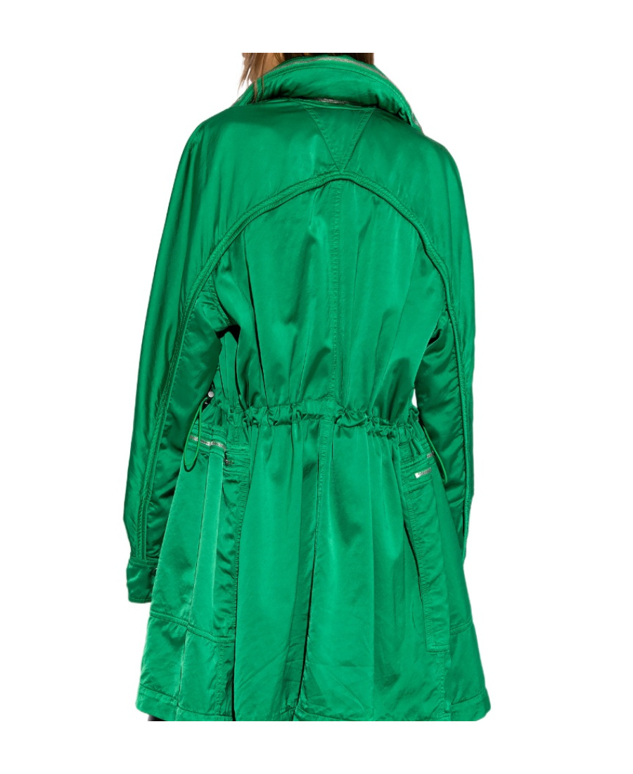 Bottega Veneta Satin Parka Women In Green