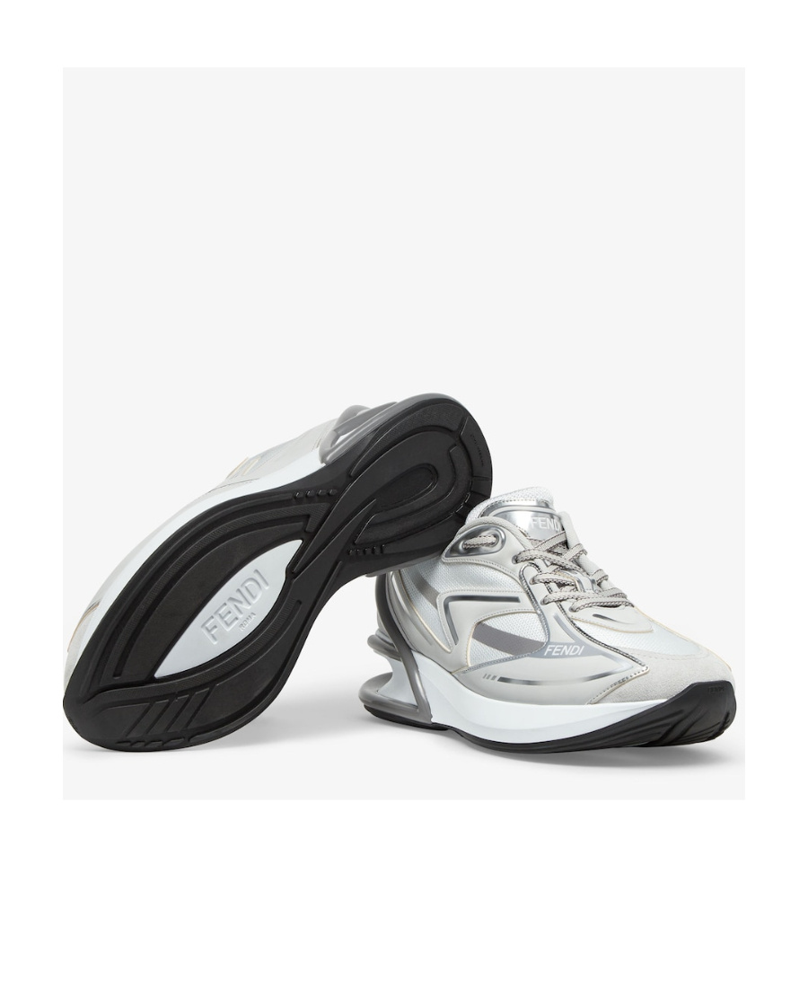 FENDI WHITE FABRIC LOW-TOPS