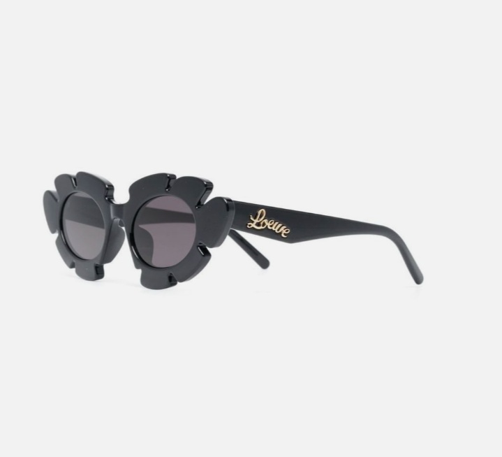Loewe Women Flower Sunglasses In Black