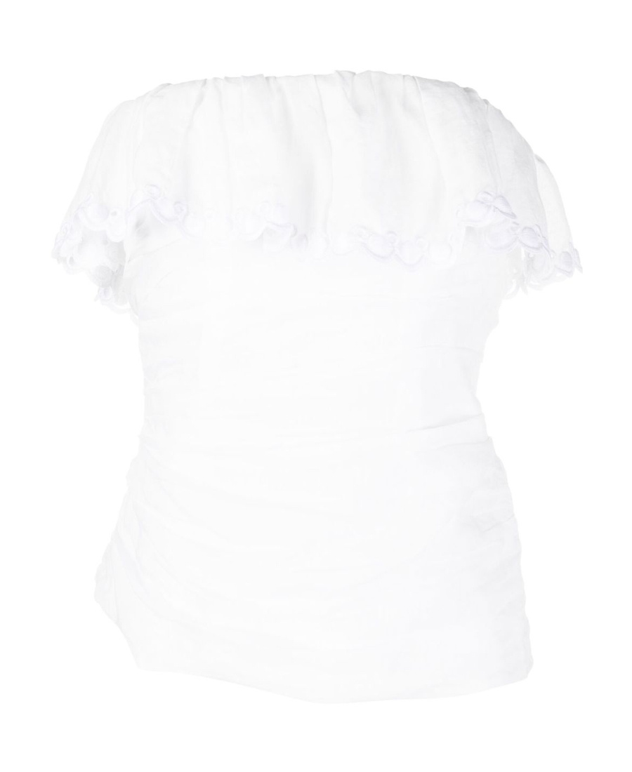 Isabel Marant Ruffle Detail Sleeveless Top In White