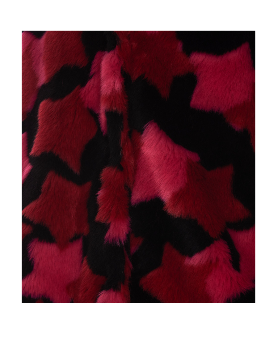 Versace Jeans Star-print Button-up Coat In Black