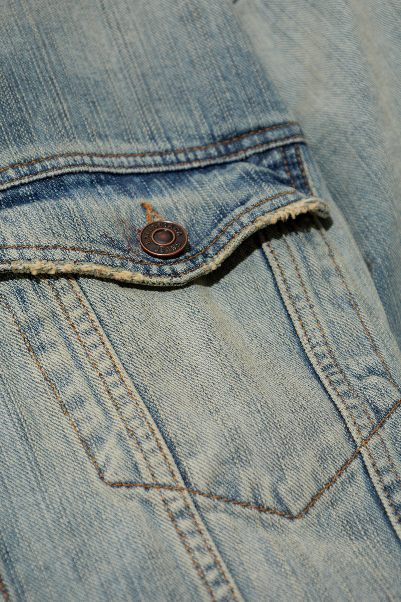 Balenciaga Light Blue Denim Hourglass Jacket In Gray