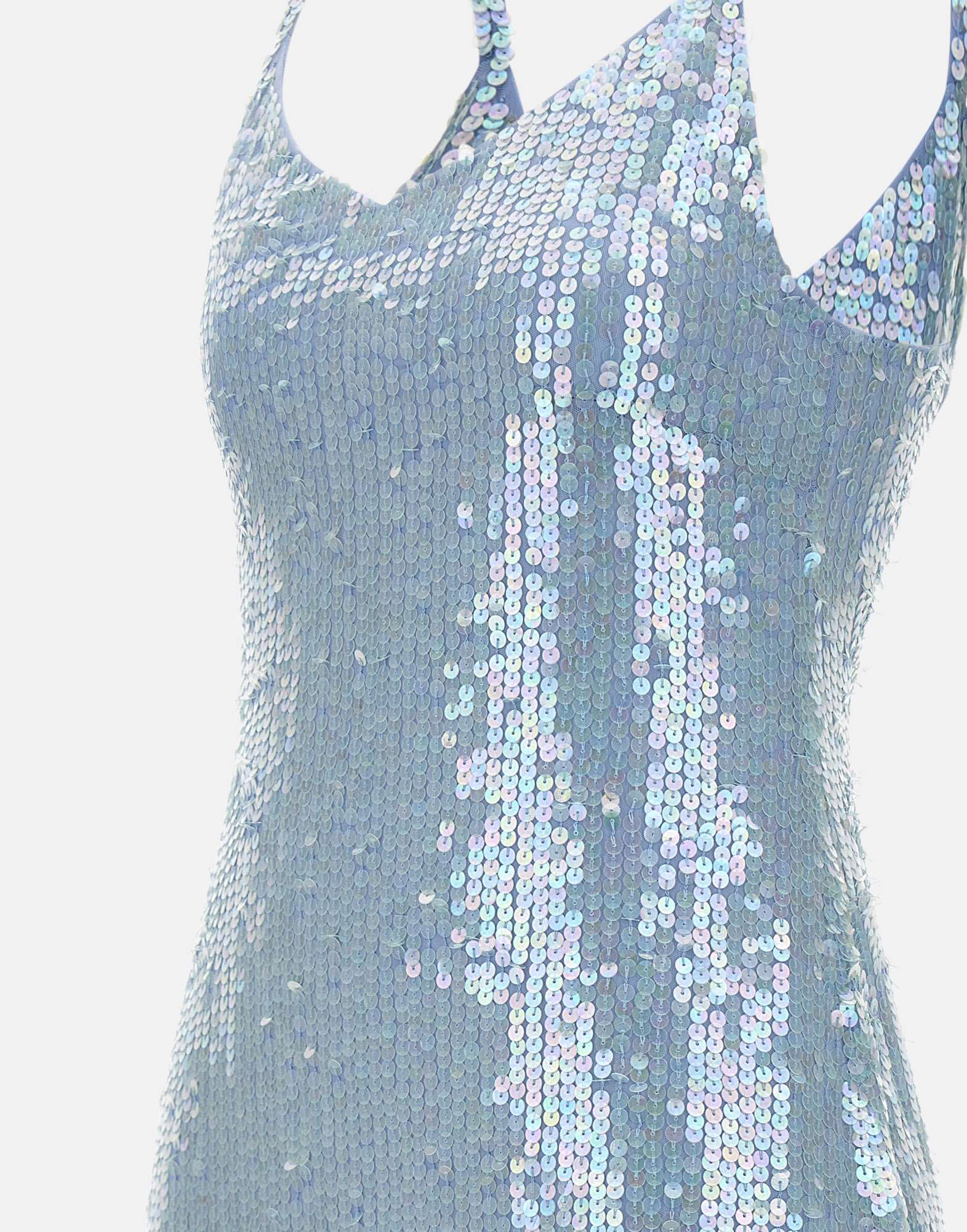 P.a.r.o.s.h Iridescent Sequin-embellished Mini Dress In Blue
