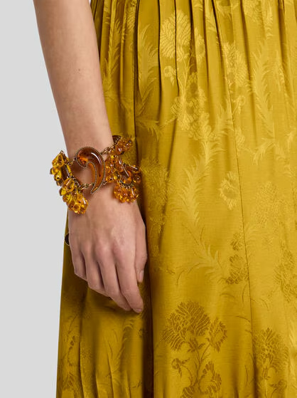 Etro Paisley Bracelet With Droplets In Gold