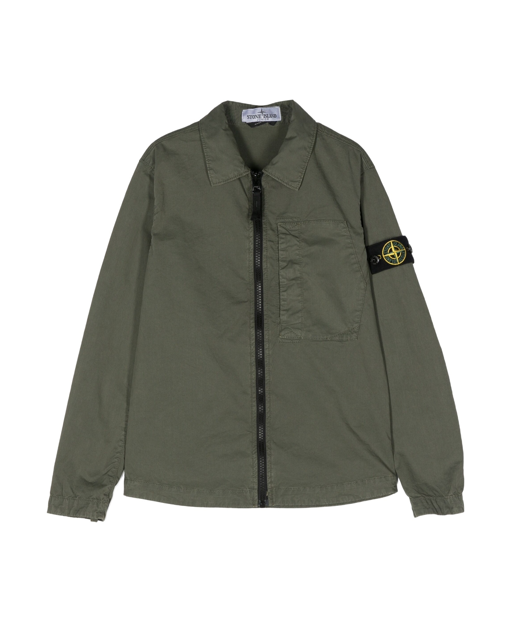 Stone Island Zip-up Shirt Jacket In Green