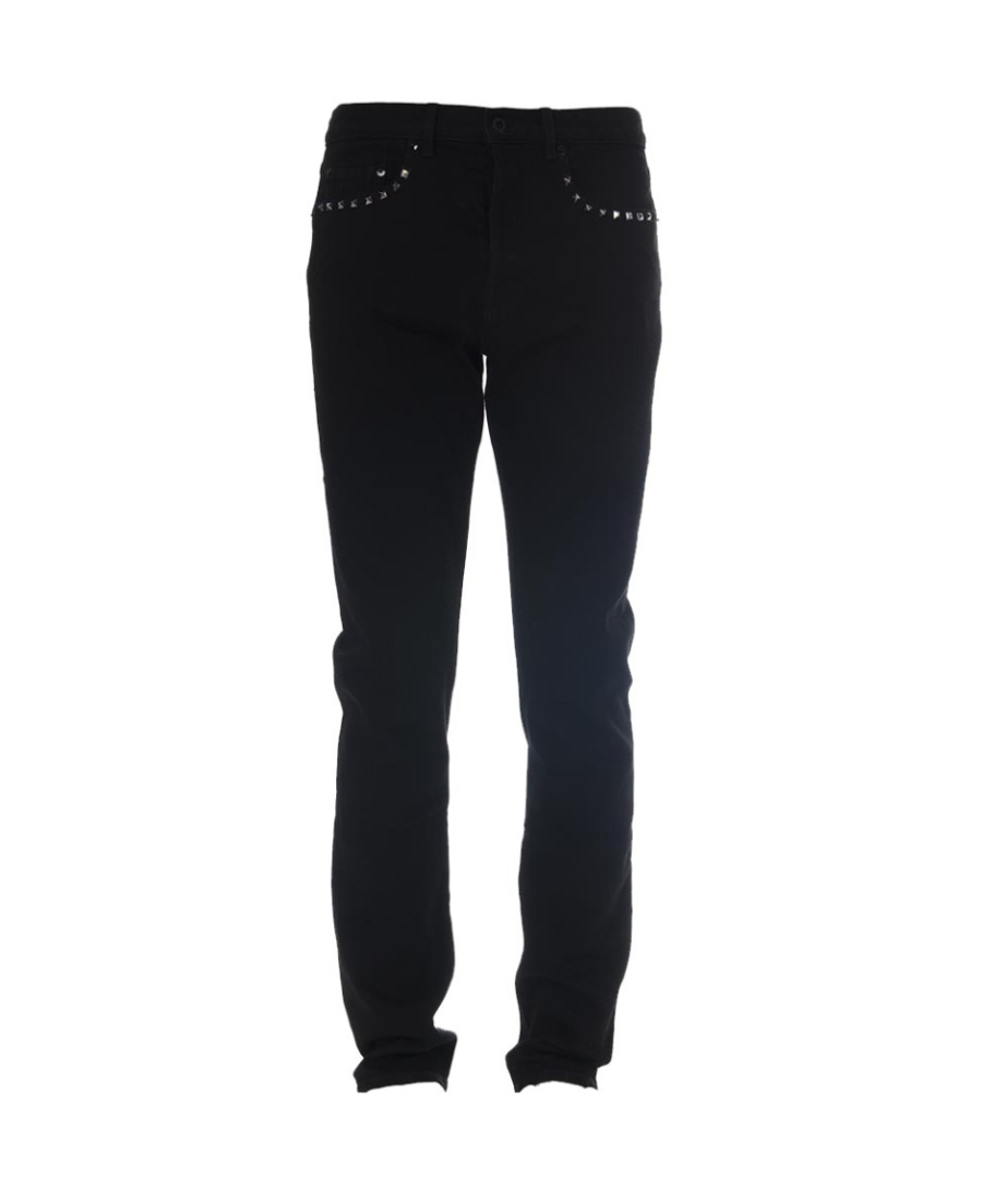 Valentino Slim-fit Rockstud Jeans In Black