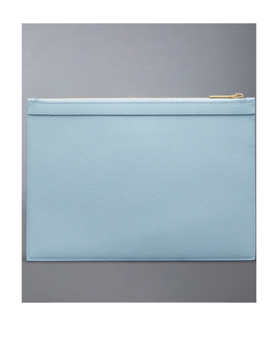 Thom Browne 4-bar Detailed Clutch Bag In Blue