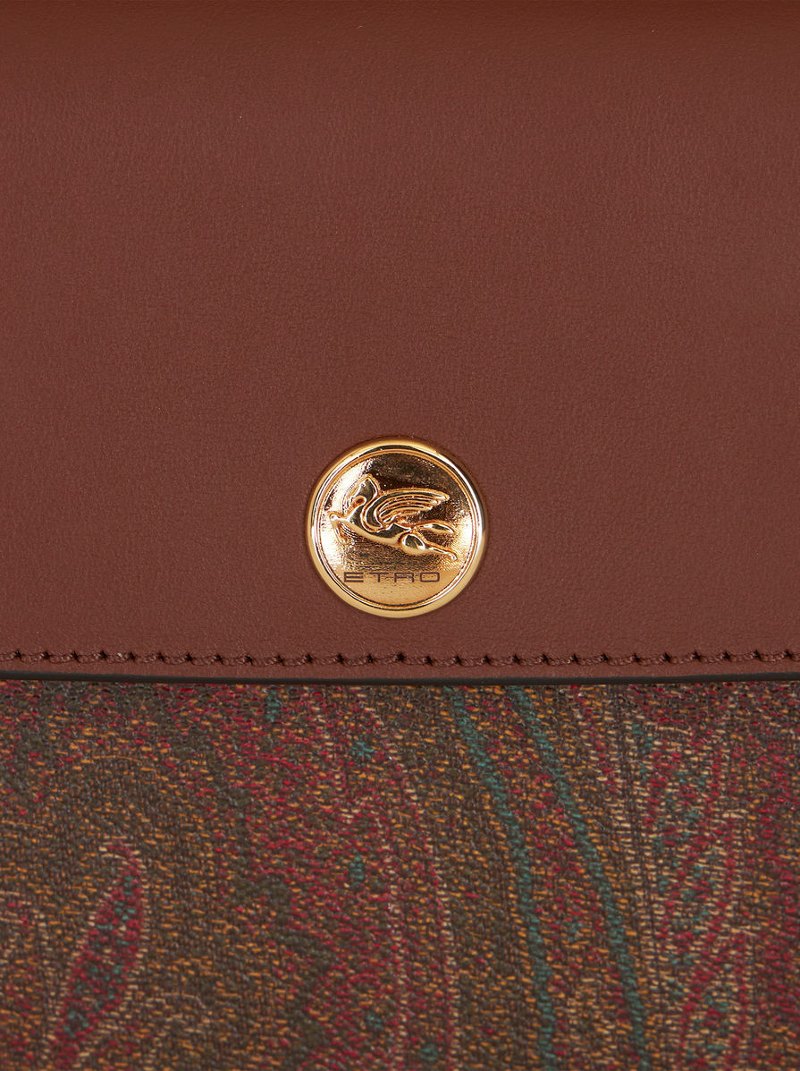 Etro Essential Canvas And Leather Small Bag In Brown