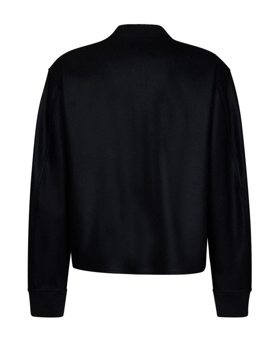 Jil Sander Band-collar Wool Bomber Jacket In Black