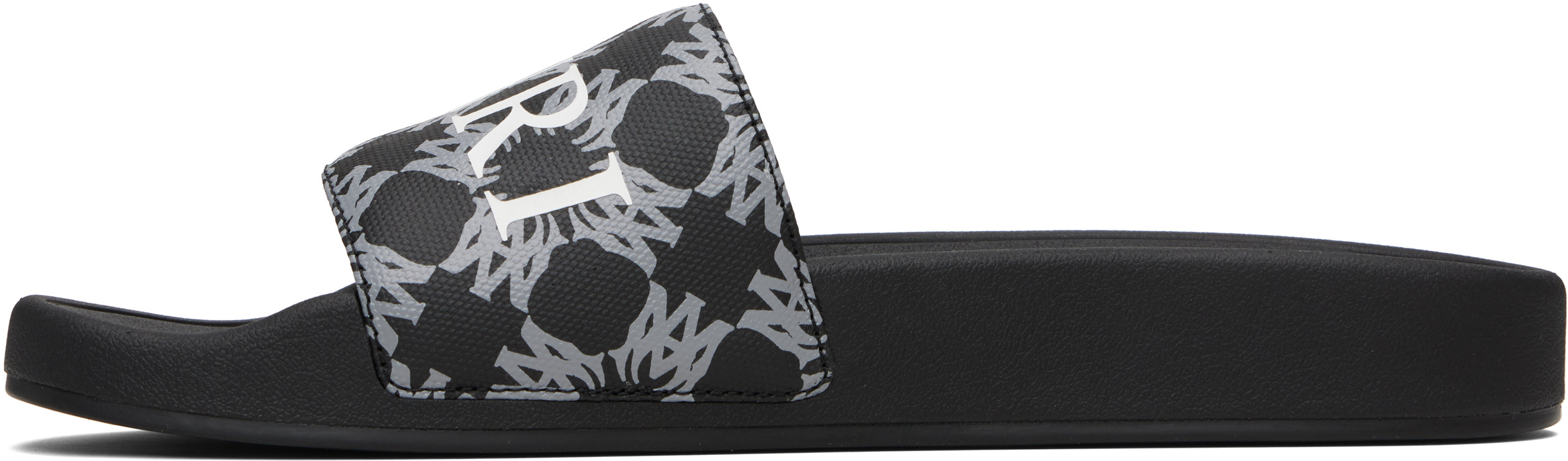 Amiri Men Black Sandals With Logo Lettering On The Front In Rubber Man In Black