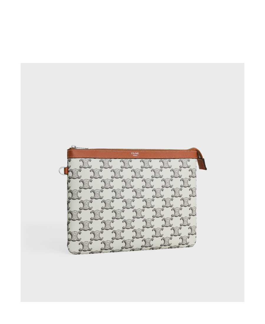 Celine Triomphe Shoulder Strap Handbag In White
