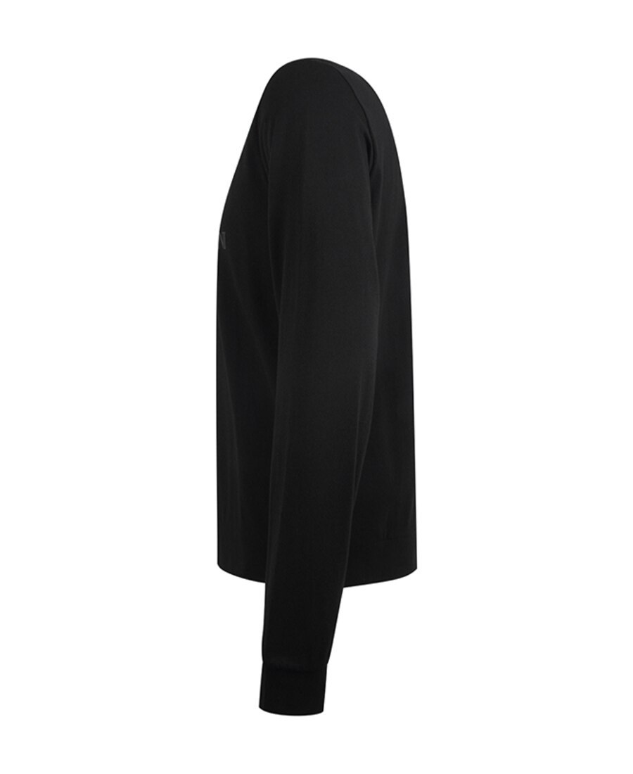 Ea7 Printed Round-neck Sweater In Black