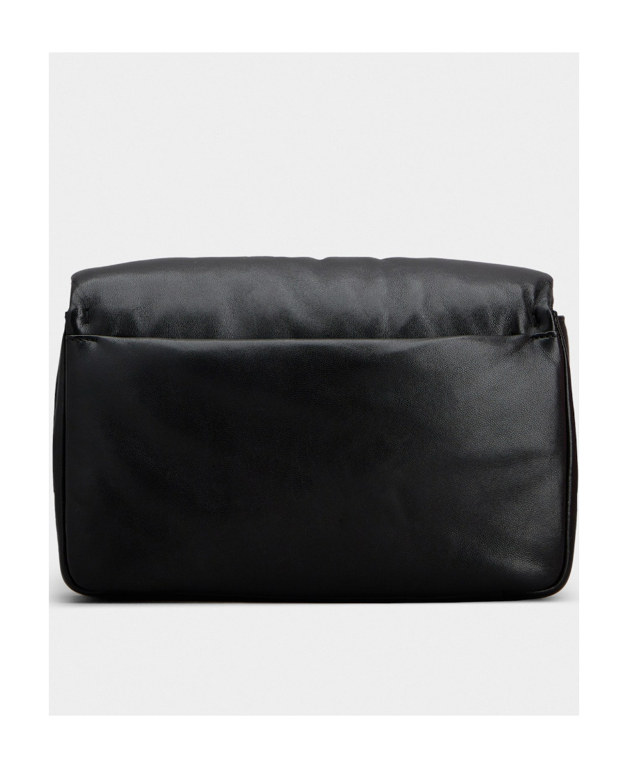 Roger Vivier Stylish Black Leather Handbag With Metal Buckle And Versatile Straps In Black