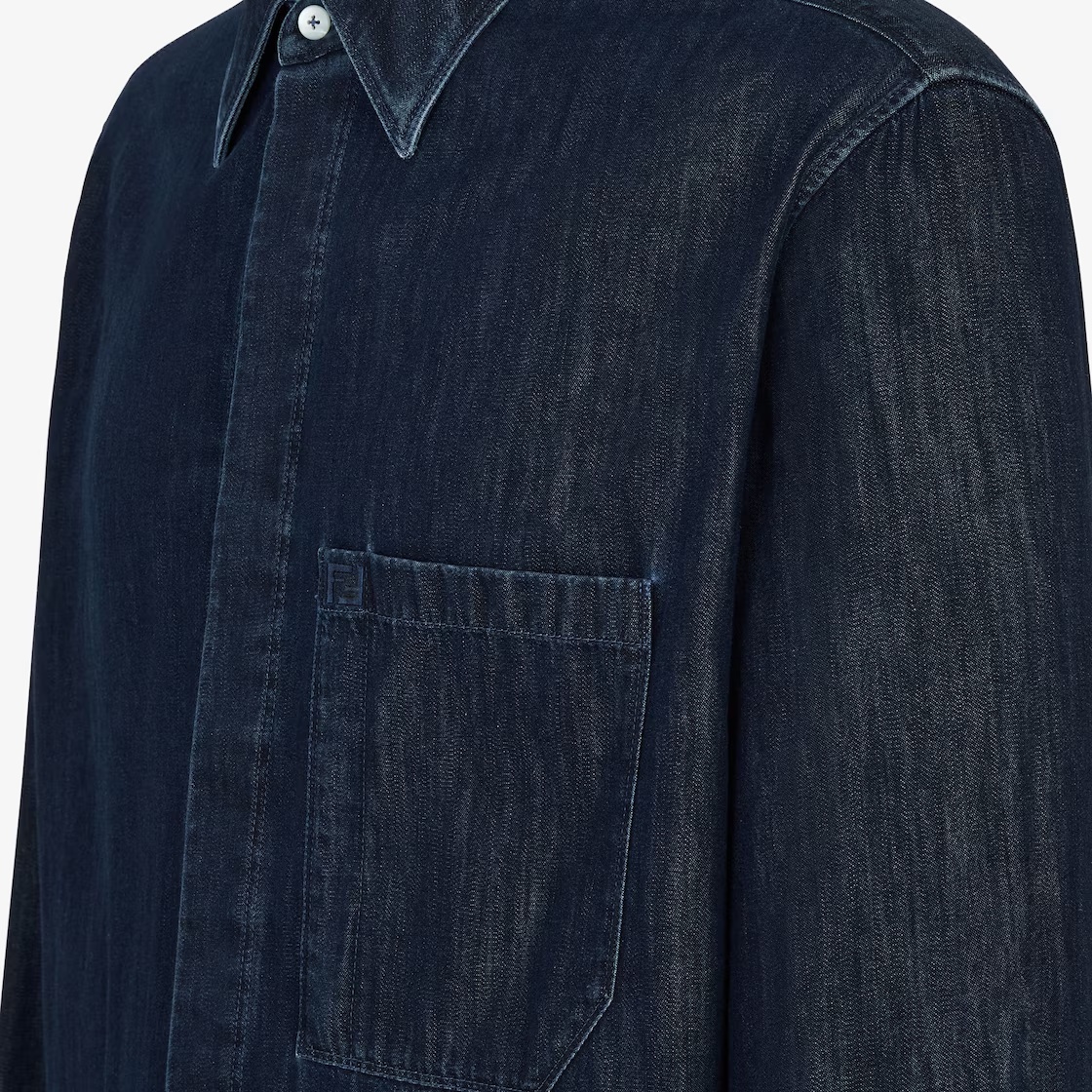 Fendi Ff Long-sleeved Shirt In Black