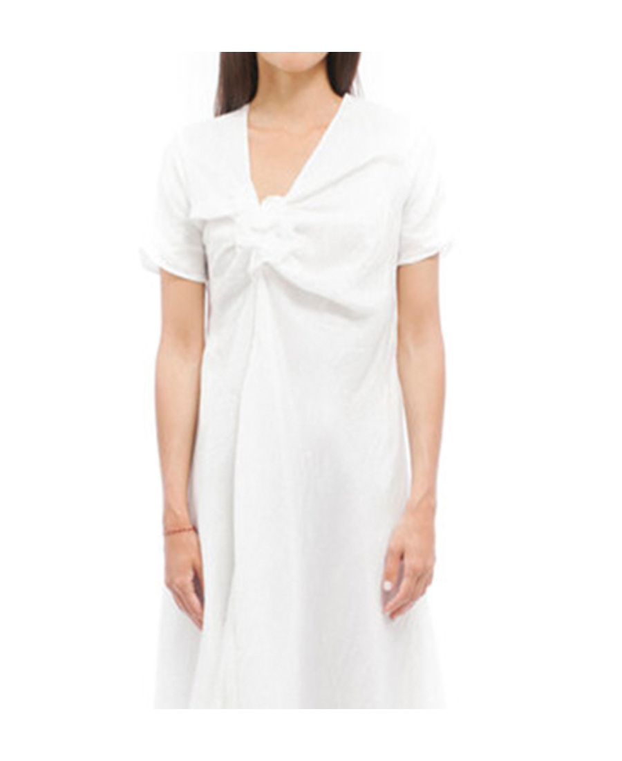 Marc Le Bihan Pleated Dress In White