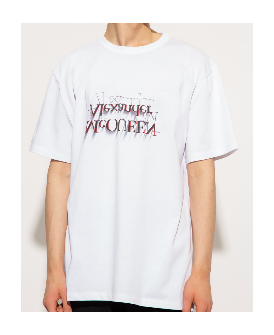 Alexander Mcqueen Reversed-logo Cotton T-shirt In White