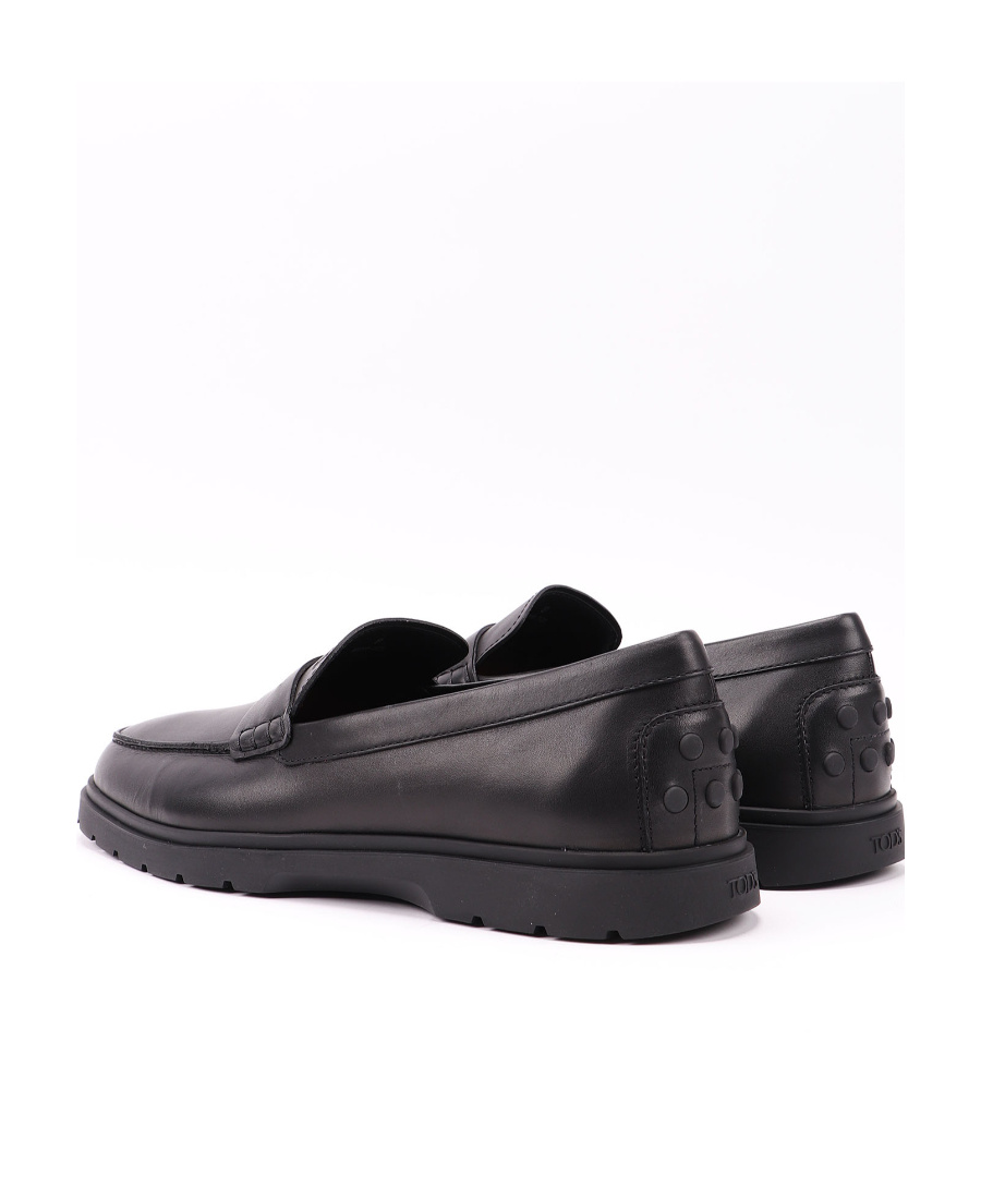 Tod's Leather Moccasin With Mask In Black