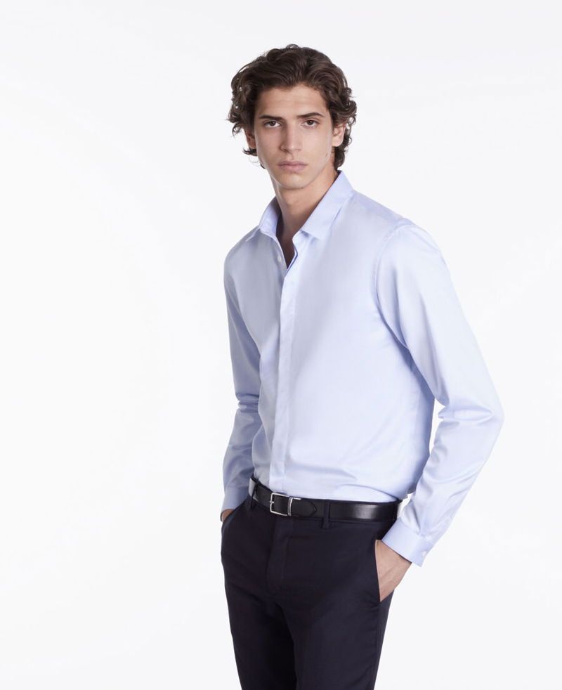 The Kooples Long-sleeved Shirt In Blue