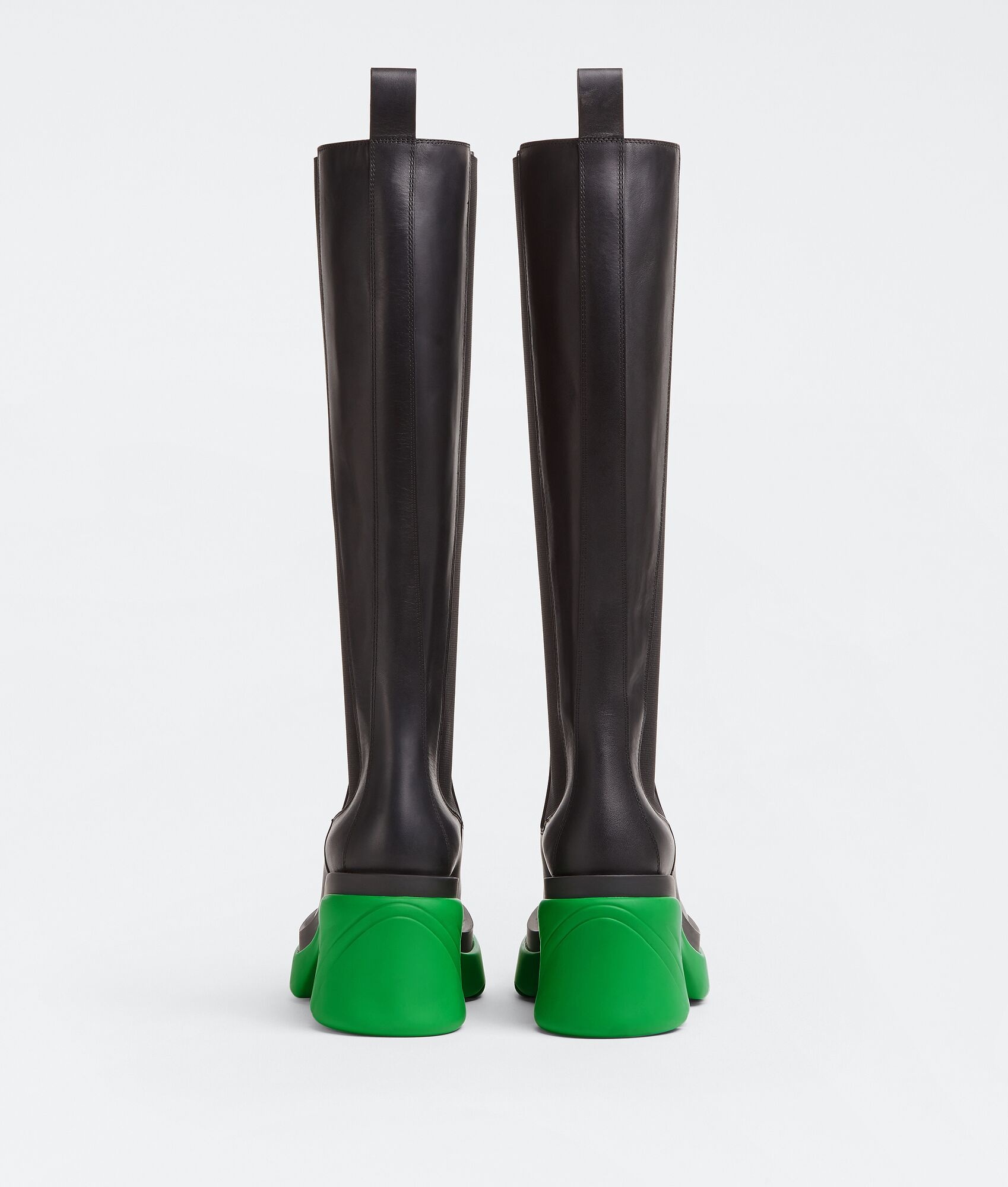 Bottega Veneta Contrasting-sole Block-heel Boots In Black