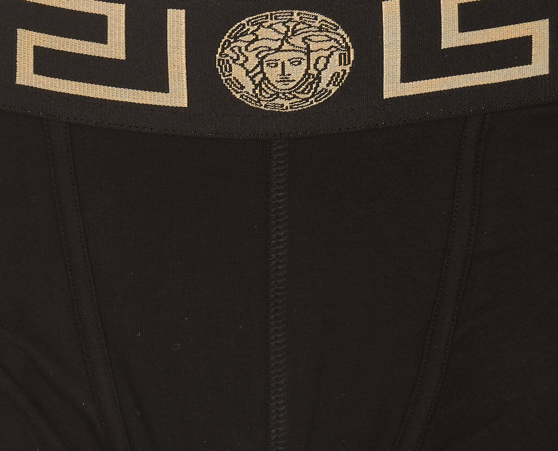 Versace Medusa Greek Key Waistband Boxer Shorts In Black