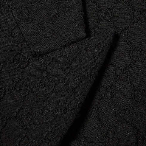 Gucci Double-breasted Coat With Gg Pattern In Black