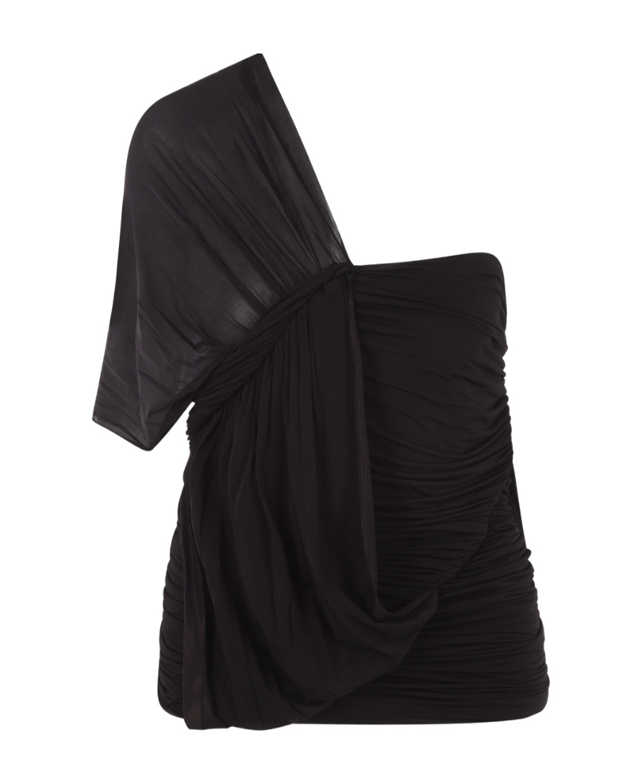 Shop Rick Owens One-shoulder Mini Dress In Black
