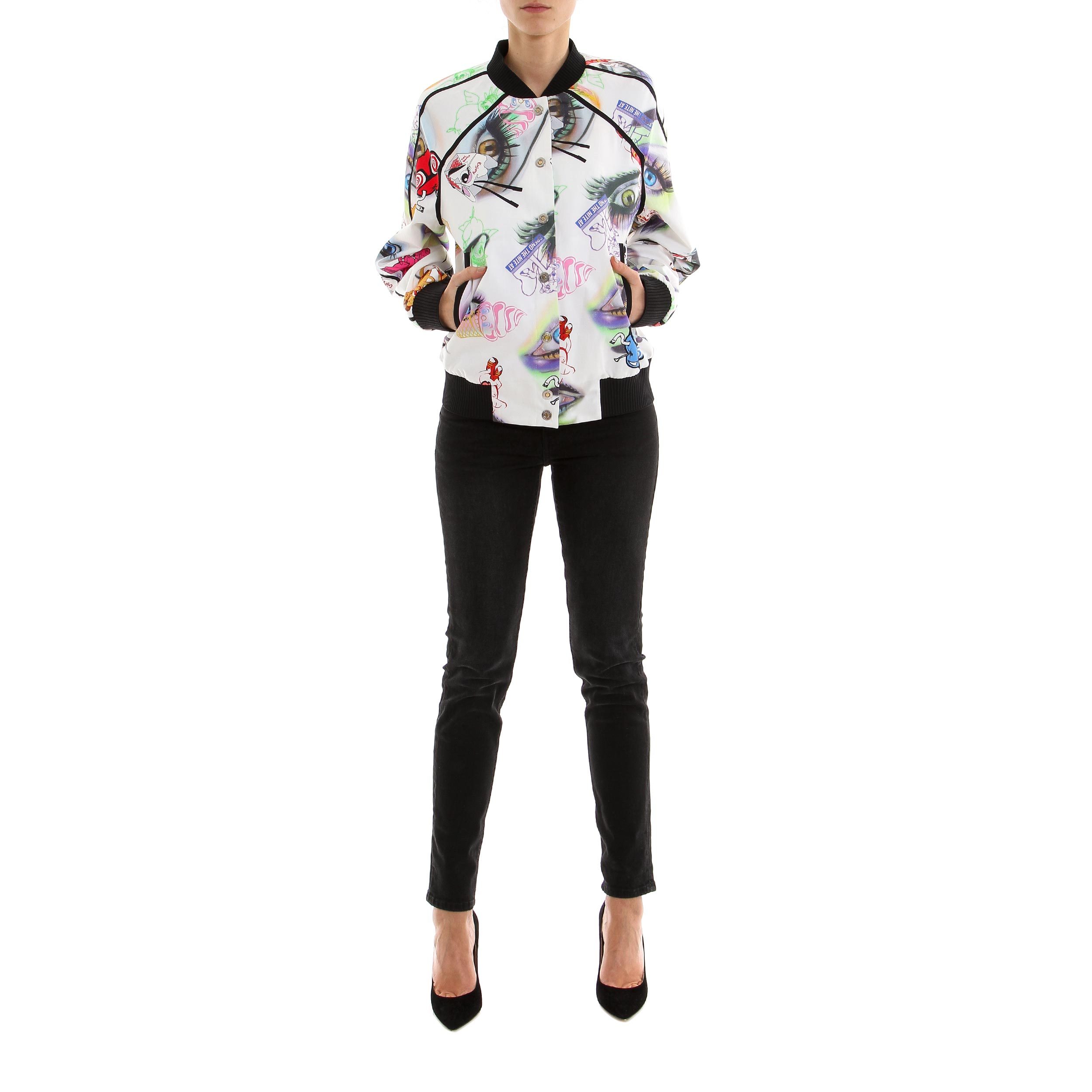 Kenzo Pattern Printed Baseball Jacket In White