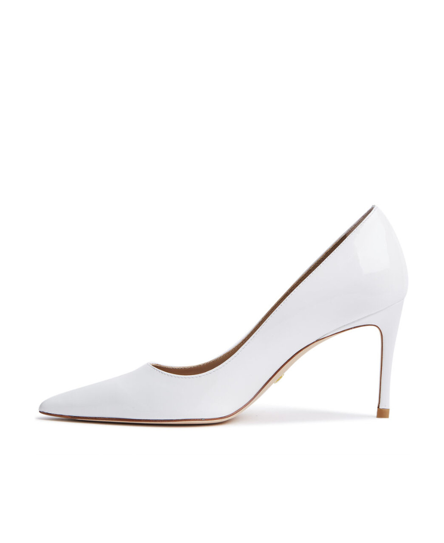 Stuart Weitzman 75mm Stuart Power Pointed-toe Leather Pumps In White