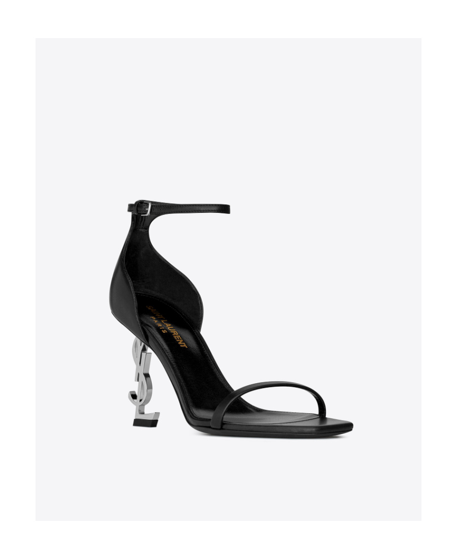 Saint Laurent Opyum Square-toe Sandals In Black