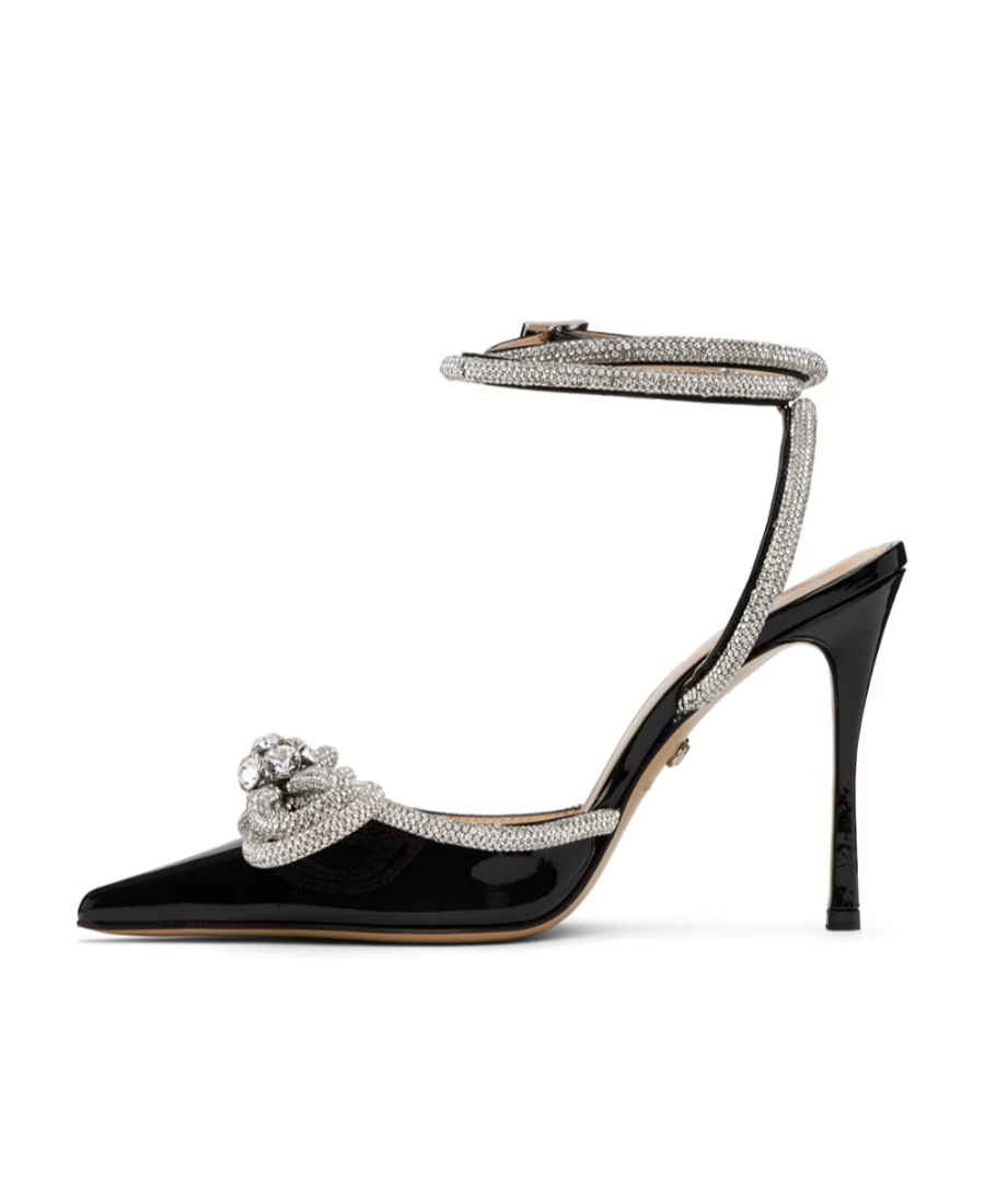 Mach&mach Pointed Knot High-heeled Shoes In Black